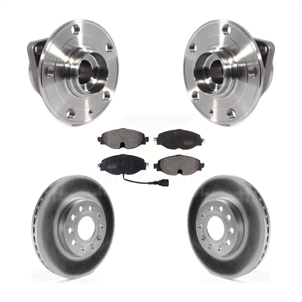 Hub Bearing Coated Brake Rotor Pad Front Kit For Volkswagen Jetta Taos Golf Audi