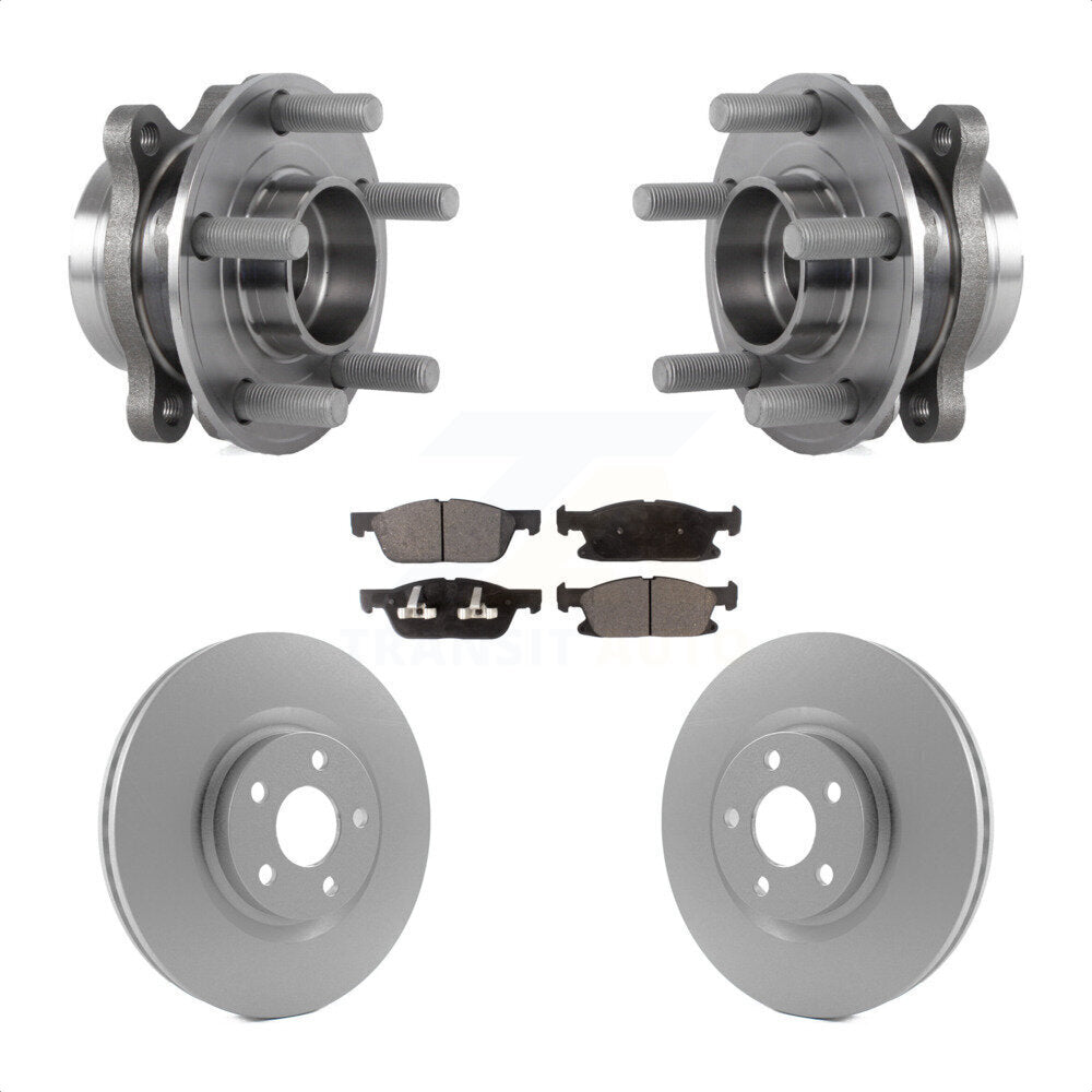 Hub Bearing Assembly Coated Disc Brake Rotors And Pads Front Kit For Ford Edge