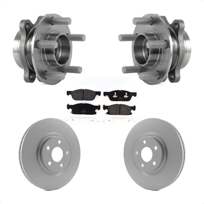Hub Bearing Assembly Coated Brake Rotor & Pads Front Kit For Lincoln Continental