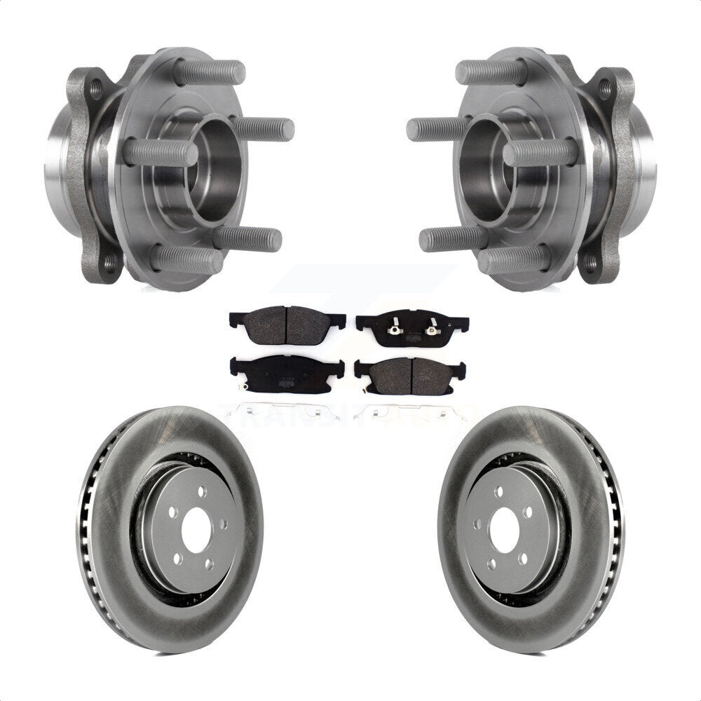 Hub Bearing Assembly Coat Brake Rotor Pads Front Kit For Ford Fusion Lincoln MKZ