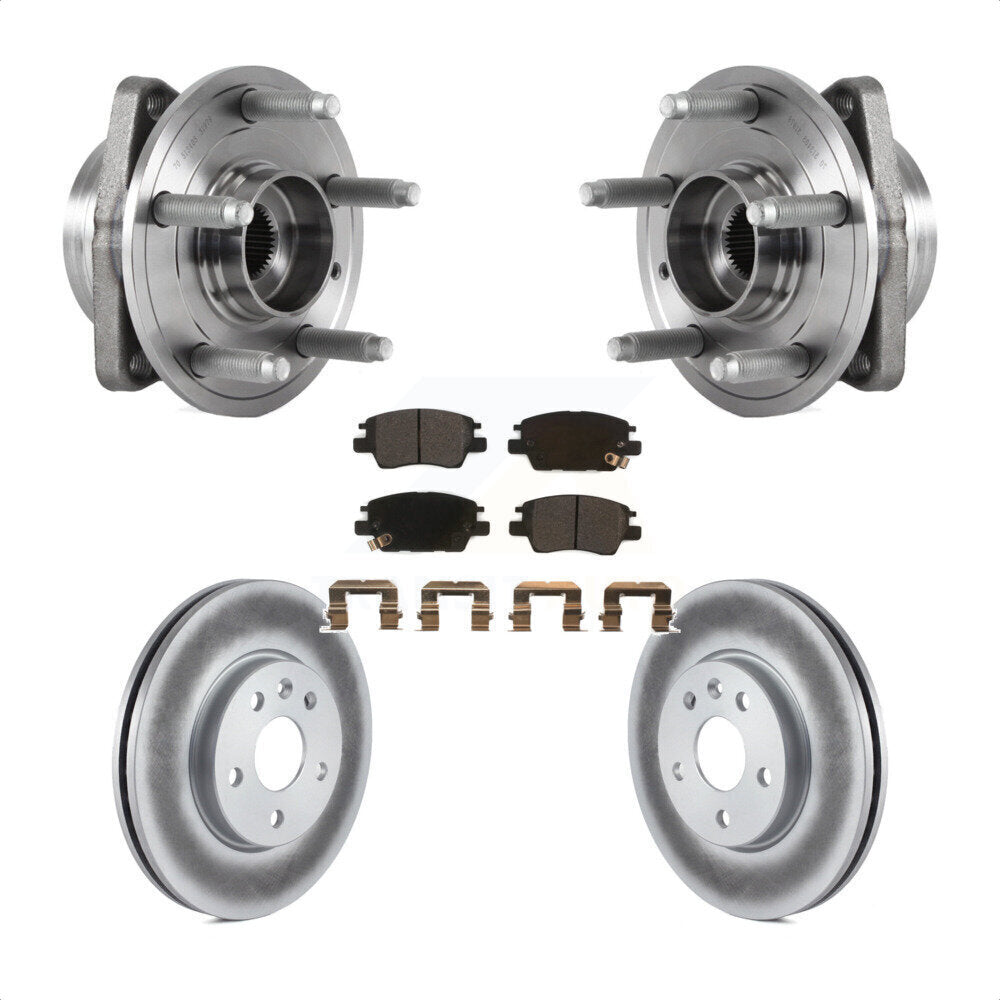 Hub Bearing Coated Brake Rotor & Pads Front Kit For Chevrolet Cruze Volt Bolt EV