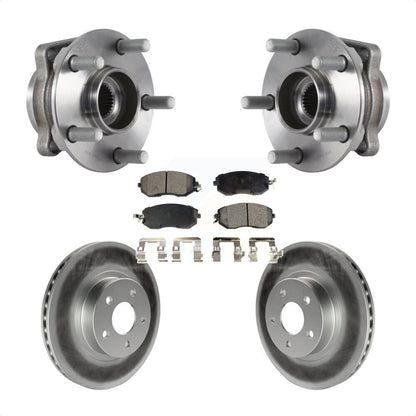 Hub Bearing Assembly Coated Disc Brake Rotor & Pads Front Kit For Subaru Impreza