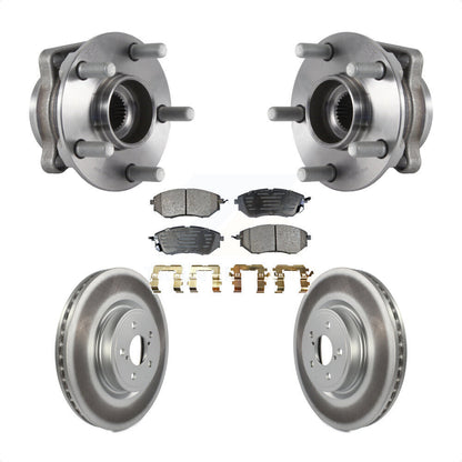 Hub Bearing Assembly Coated Brake Rotor & Pad Front Kit For Subaru Forester 2.0L