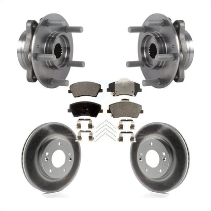 Hub Bearing Assembly Coated Disc Brake Rotor & Pad Front Kit For Hyundai Elantra