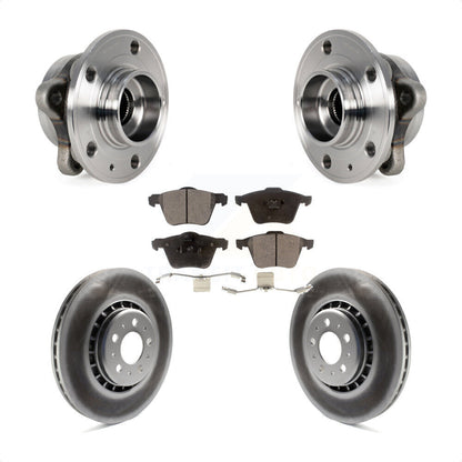 Hub Bearing Assembly Coated Disc Brake Rotors And Pads Front Kit For Volvo XC90