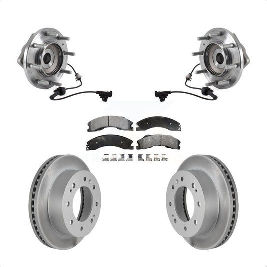 Hub Bearing Coat Brake Rotor Pads Front Kit For GMC Sierra 3500 HD Chevrolet 4WD