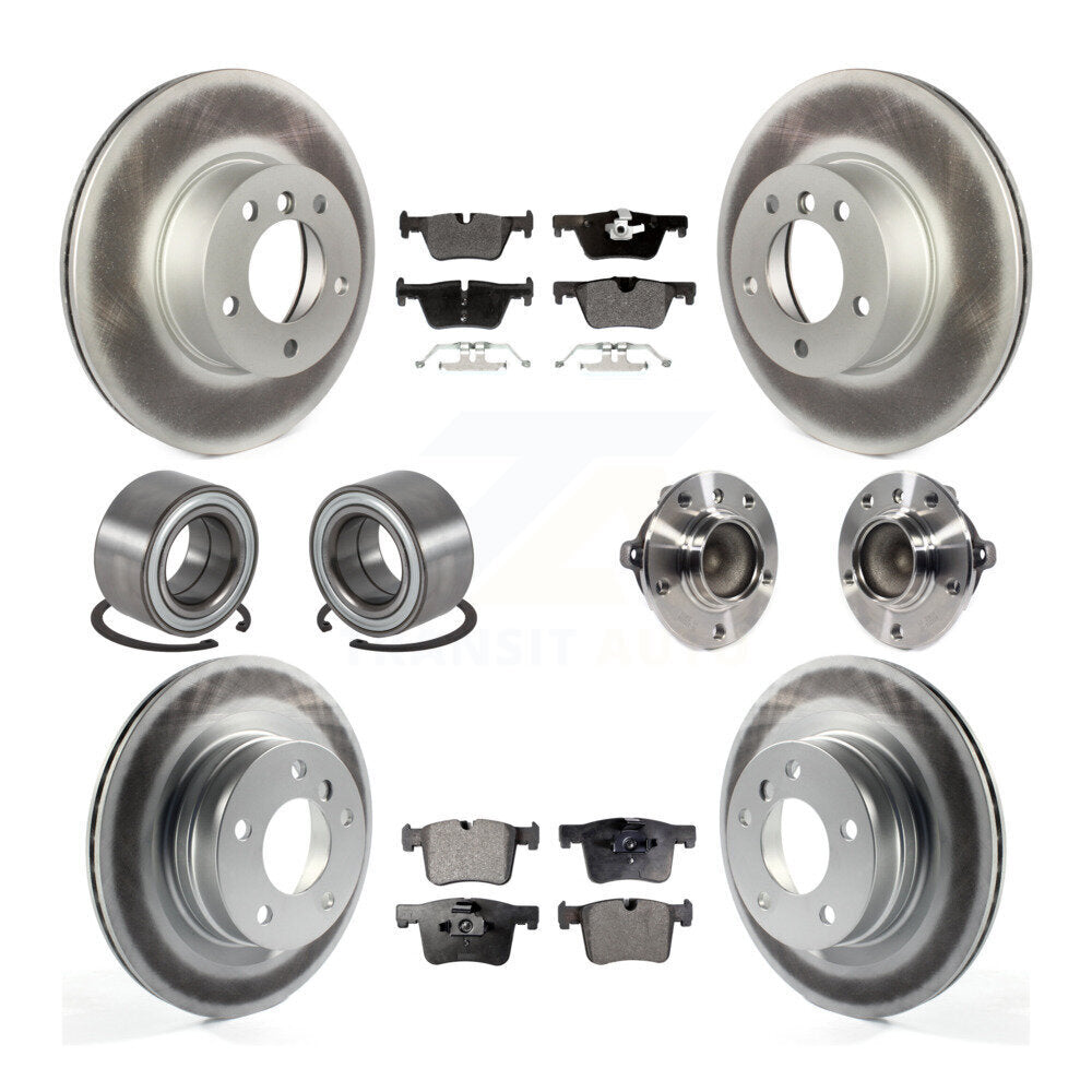 Hub Bearing Coated Brake Rotor Pads Shoe Front Rear Kit (10Pc) For BMW 320i 328d