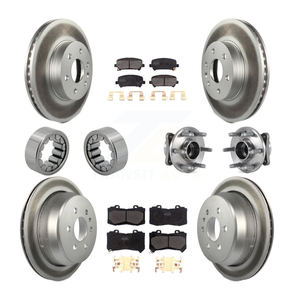 Hub Bearing Coated Brake Rotor Pads Shoe Front Rear Kit (10Pc) For Chevrolet GMC