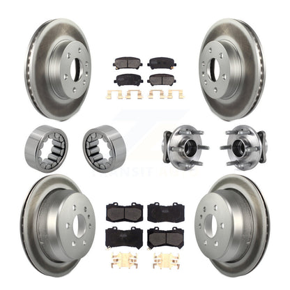 Hub Bearing Coated Brake Rotor Pads Shoe Front Rear Kit (10Pc) For Chevrolet GMC