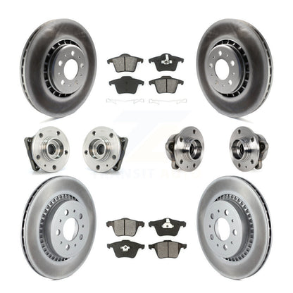 Hub Bearing Coat Brake Rotor Pads Front Rear Kit (10Pc) For 08-14 Volvo XC90 AWD