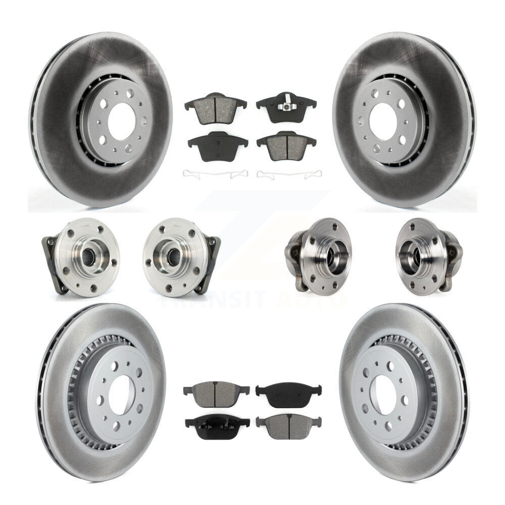 Hub Bearing Coat Brake Rotor Pads Front Rear Kit (10Pc) For 08-14 Volvo XC90 AWD