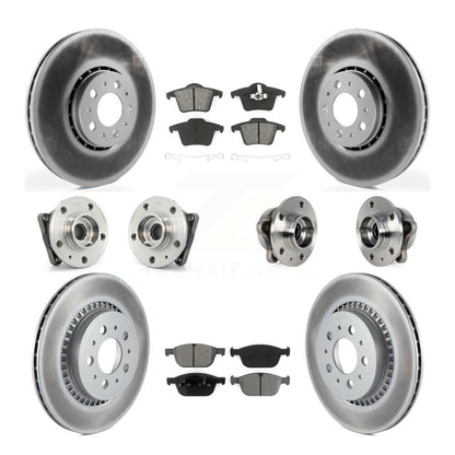 Hub Bearing Coat Brake Rotor Pads Front Rear Kit (10Pc) For 08-14 Volvo XC90 AWD