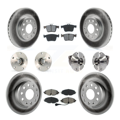 Hub Bearing Coated Brake Rotor & Pad Front Rear Kit (10Pc) For 2016 Audi A3 2.0L
