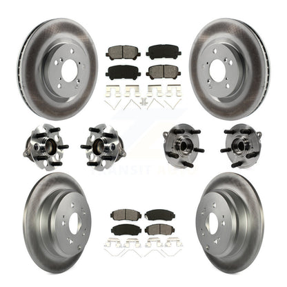 Hub Bearing Coated Brake Rotor Pad Front Rear Kit (10Pc) For 11-14 Honda Odyssey