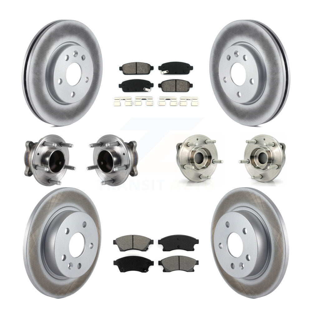 Hub Bearing Coated Brake Rotor And Pad Front Rear Kit (10Pc) For Chevrolet Cruze