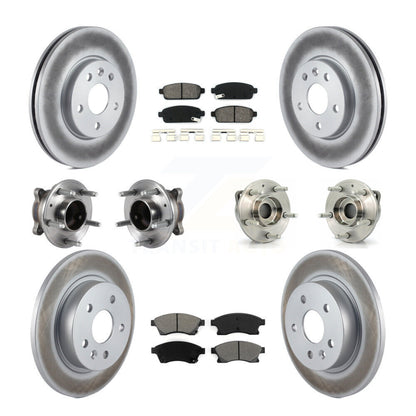 Hub Bearing Coated Brake Rotor And Pad Front Rear Kit (10Pc) For Chevrolet Cruze