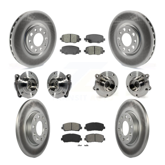 Hub Bearing Coated Brake Rotor & Pads Front Rear Kit (10Pc) For Chrysler 200 FWD