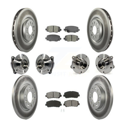 Hub Bearing Coated Brake Rotor & Pads Front Rear Kit (10Pc) For Chrysler 200 FWD
