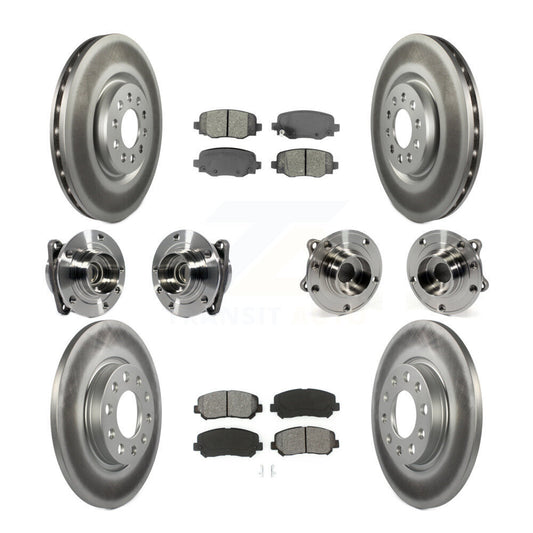 Hub Bearing Coated Brake Rotor & Pads Front Rear Kit (10Pc) For Chrysler 200 FWD