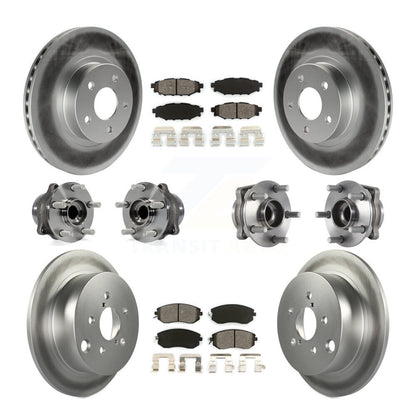 Hub Bearing Coated Disc Brake Rotor Pad Front Rear Kit (10Pc) For Subaru Impreza
