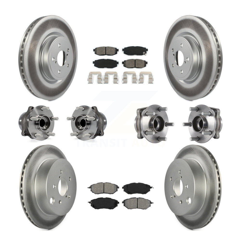 Hub Bearing Coat Brake Rotor Pads Front Rear Kit (10Pc) For Subaru Forester 2.0L