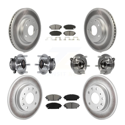 Hub Bearing Coated Disc Brake Rotor Pads Front Rear Kit (10Pc) For Mazda 3 Sport