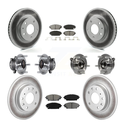 Hub Bearing Coated Disc Brake Rotor Pads Front Rear Kit (10Pc) For Mazda 3 Sport