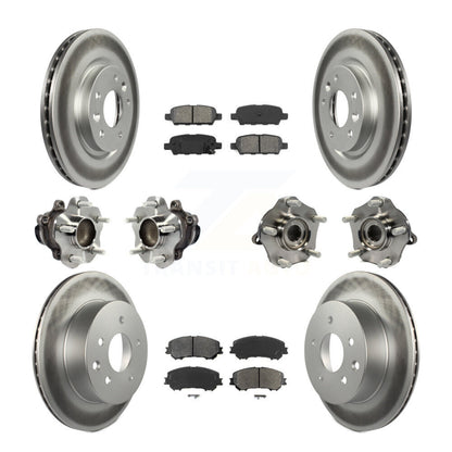 Hub Bearing Coated Brake Rotor Pads Front Rear Kit (10Pc) For Nissan Rogue Sport