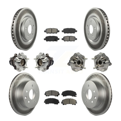 Hub Bearing Coated Disc Brake Rotor & Pad Front Rear Kit (10Pc) For Nissan Rogue
