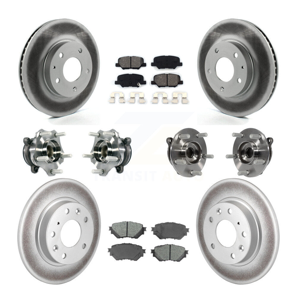Hub Bearing Coated Disc Brake Rotor Pads Front Rear Kit (10Pc) For Mazda 3 Sport