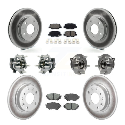 Hub Bearing Coated Disc Brake Rotor Pads Front Rear Kit (10Pc) For Mazda 3 Sport