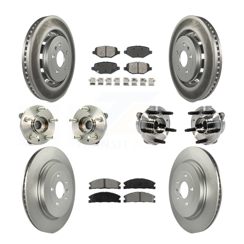 Hub Bearing Coated Brake Rotor Pads Front Rear Kit (10Pc) For Ford Taurus Police