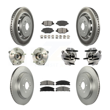 Hub Bearing Coated Brake Rotor Pads Front Rear Kit (10Pc) For Ford Taurus Police