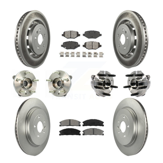 Hub Bearing Coated Brake Rotor Pads Front Rear Kit (10Pc) For Ford Taurus Police