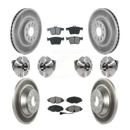 Hub Bearing Coated Brake Rotor And Pad Front Rear Kit (10Pc) For Audi TT Quattro