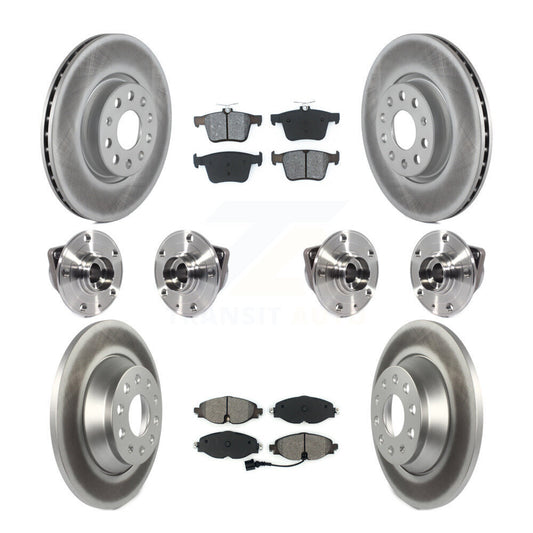 Hub Bearing Coated Brake Rotor And Pad Front Rear Kit (10Pc) For Audi TT Quattro