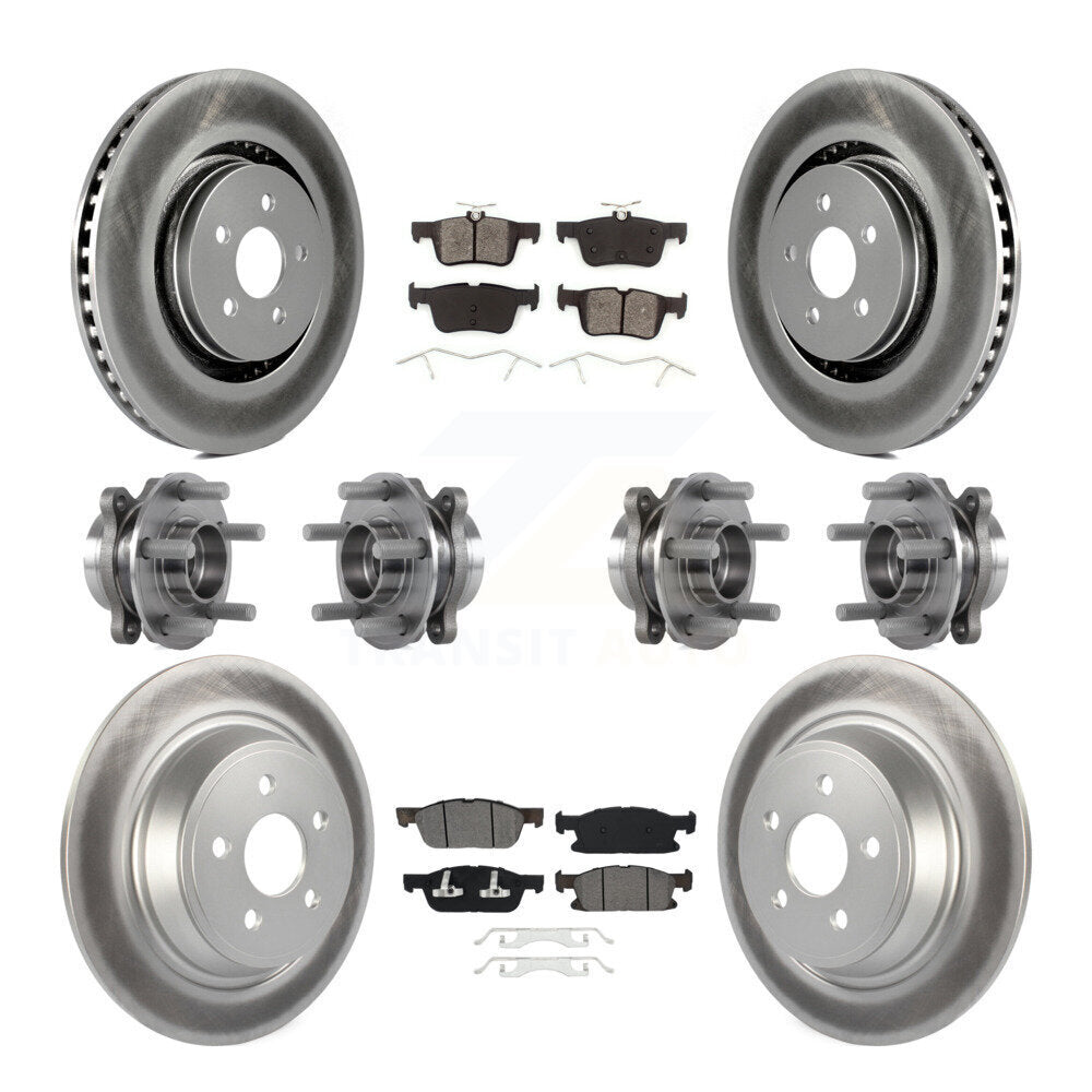 Hub Bearing Coat Brake Rotor Pad Front Rear Kit (10Pc) For Ford Edge Lincoln MKX