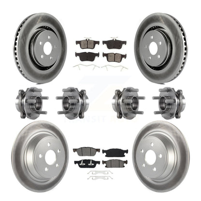 Hub Bearing Coat Brake Rotor Pad Front Rear Kit (10Pc) For Ford Edge Lincoln MKX