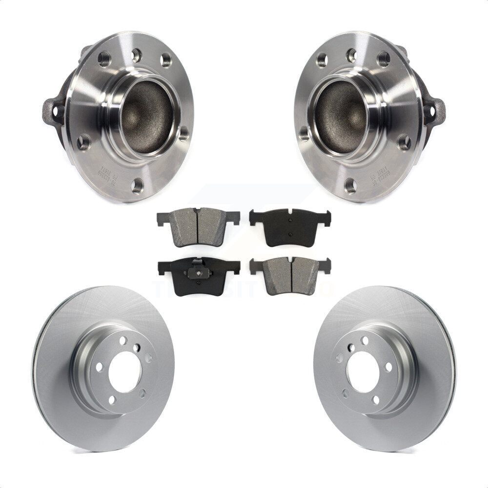 Hub Bearing Assembly Coated Disc Brake Rotor And Pad Front Kit For BMW 328i 330e