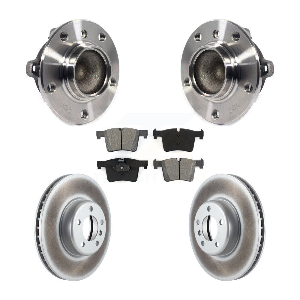 Hub Bearing Assembly Coated Disc Brake Rotors And Pads Front Kit For BMW 335i