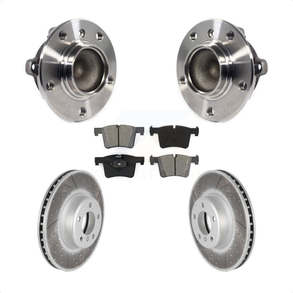 Hub Bearing Assembly Coated Disc Brake Rotors And Pads Front Kit For BMW 335i