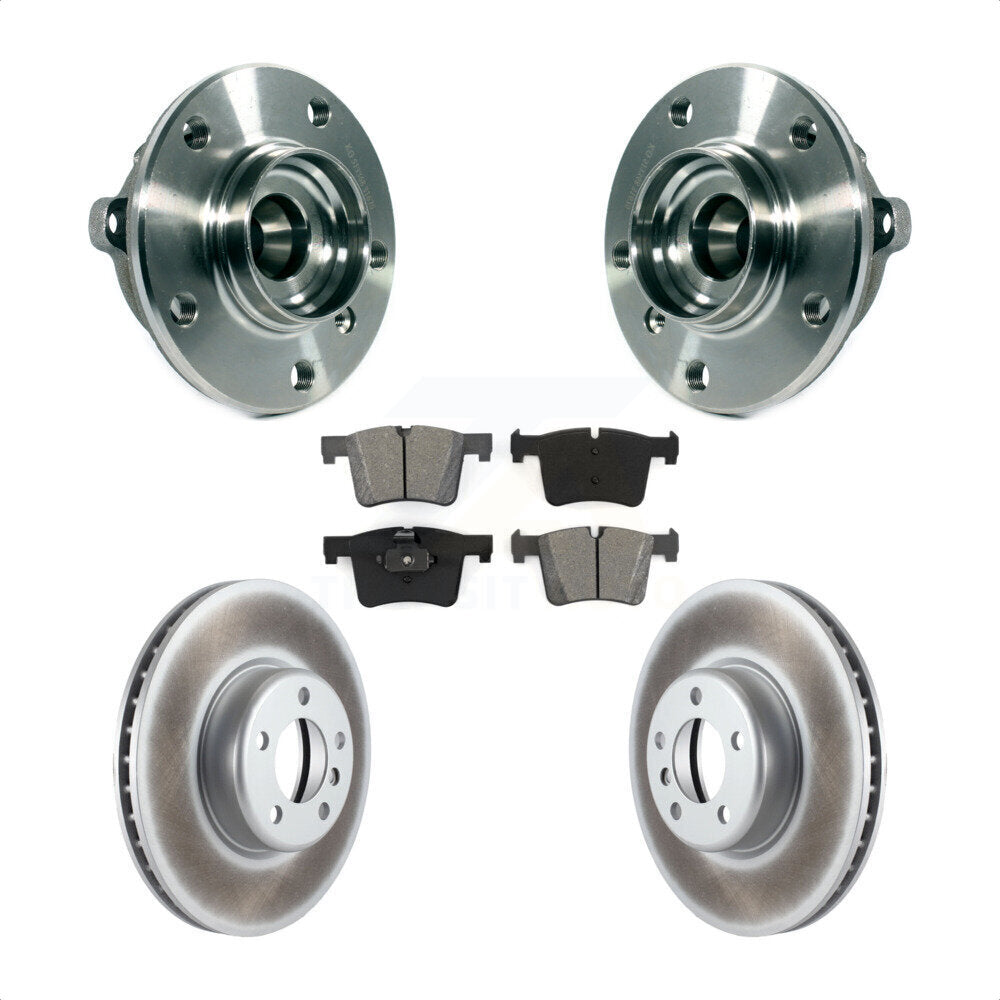 Hub Bearing Assembly Coated Brake Rotor And Pad Front Kit For BMW 335i xDrive GT