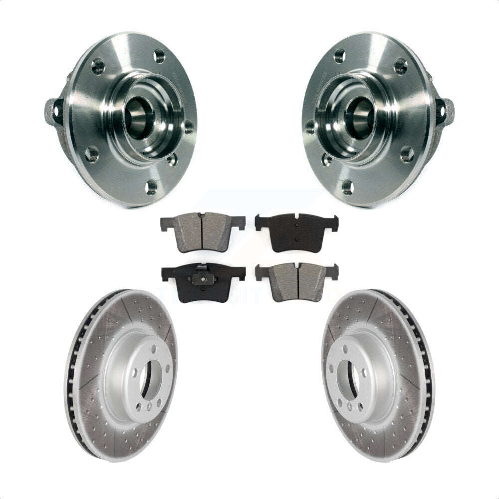 Hub Bearing Assembly Coated Brake Rotor And Pad Front Kit For BMW 335i xDrive GT