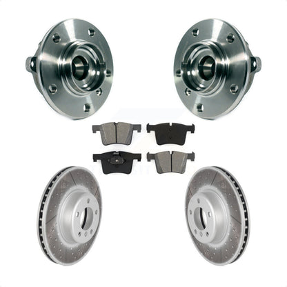 Hub Bearing Assembly Coated Brake Rotor And Pad Front Kit For BMW 335i xDrive GT