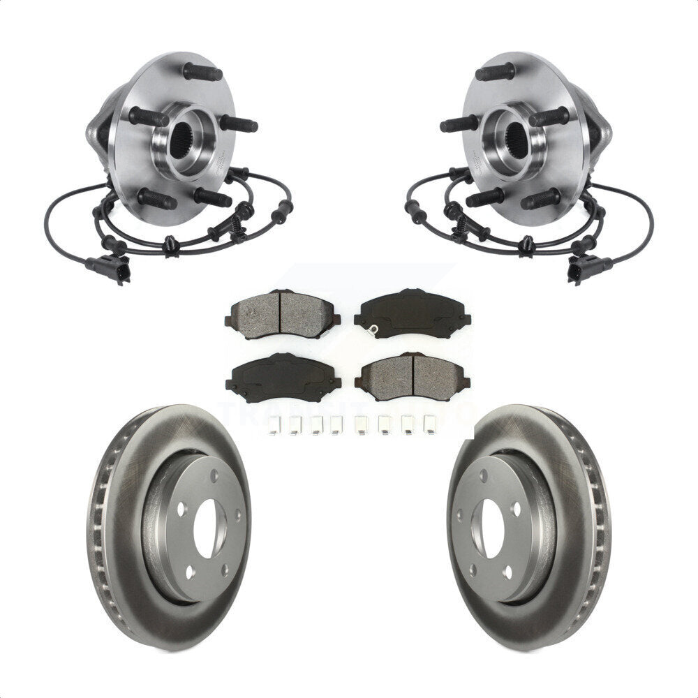 Hub Bearing Assembly Coated Disc Brake Rotor And Pad Front Kit For Jeep Wrangler