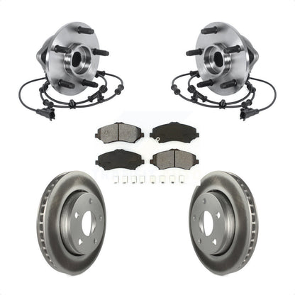 Hub Bearing Assembly Coated Disc Brake Rotor And Pad Front Kit For Jeep Wrangler
