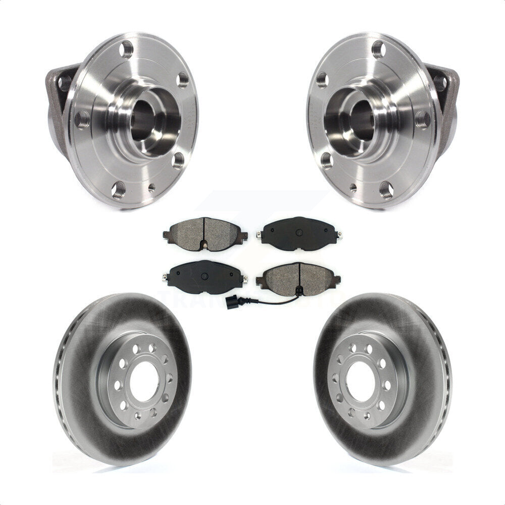 Hub Bearing Coated Brake Rotor Pad Front Kit For Volkswagen Jetta Taos Golf Audi