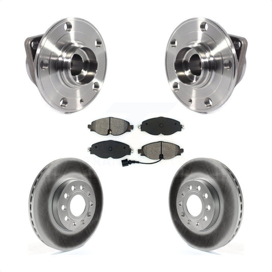 Hub Bearing Coated Brake Rotor Pad Front Kit For Volkswagen Jetta Taos Golf Audi