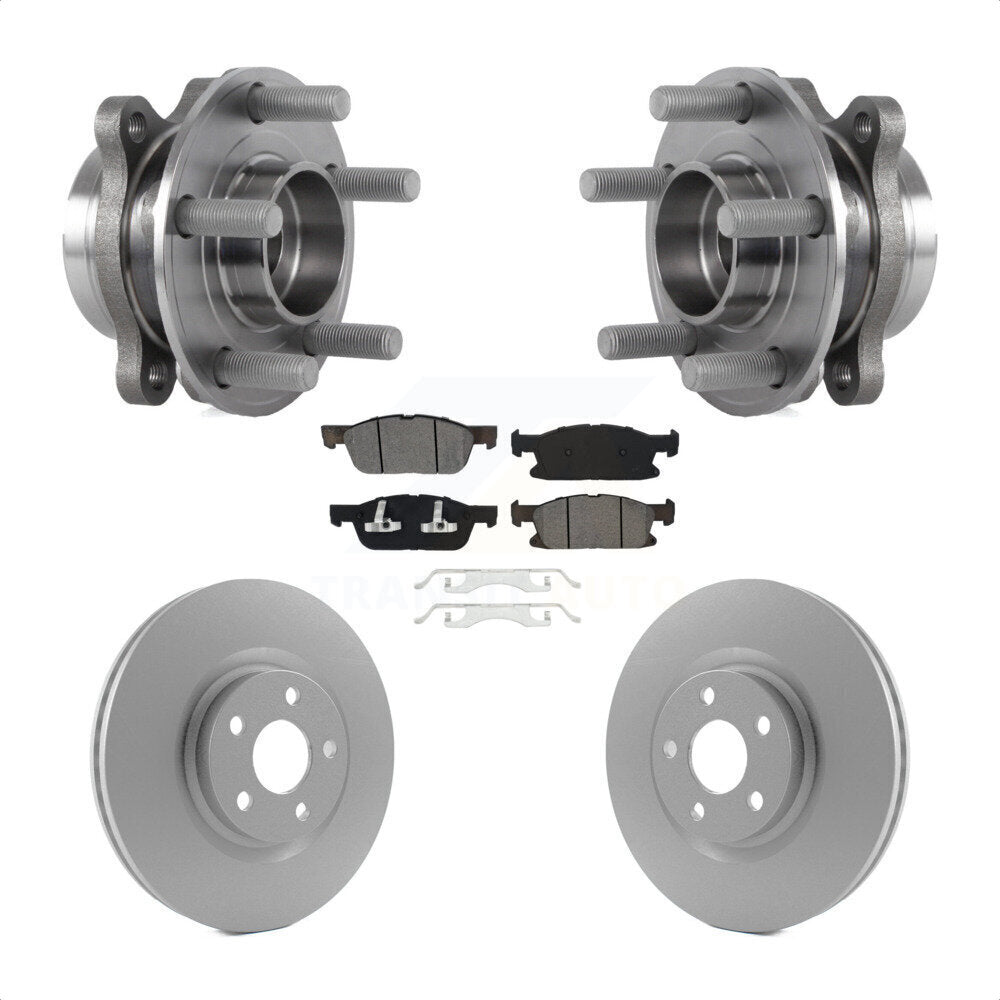 Hub Bearing Assembly Coated Disc Brake Rotors And Pads Front Kit For Ford Edge