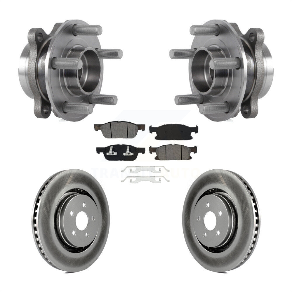 Hub Bearing Coated Brake Rotor Pads Front Kit For Ford Edge Lincoln Nautilus MKX